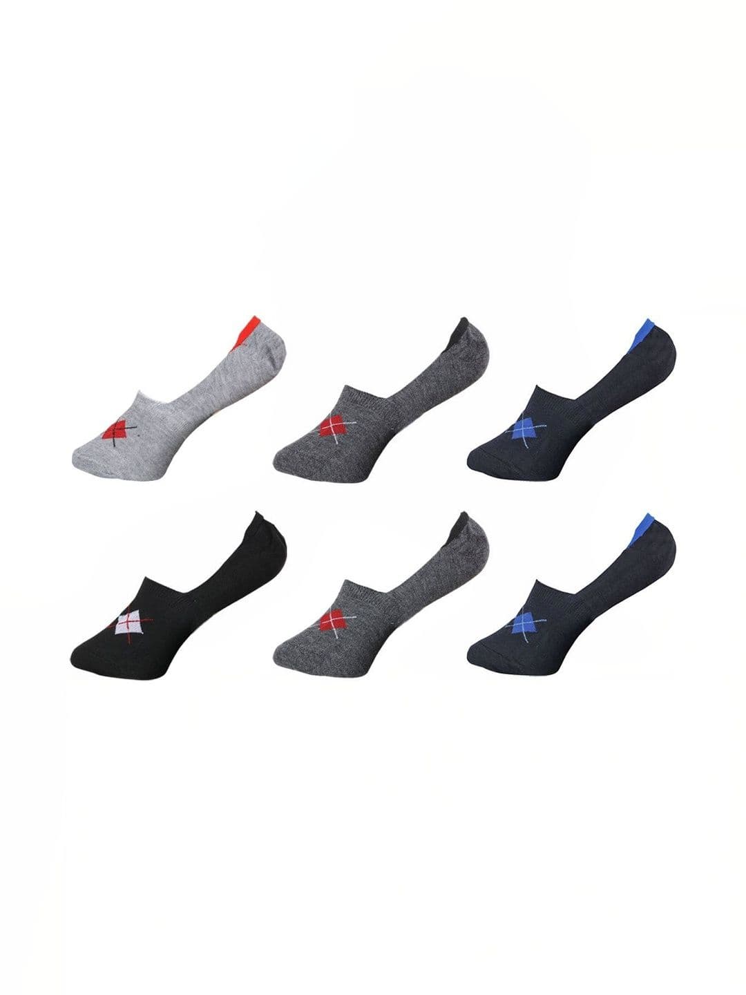 Blacktank Men Pack of 6 Cotton Patterned Shoe Liners Socks - view 1