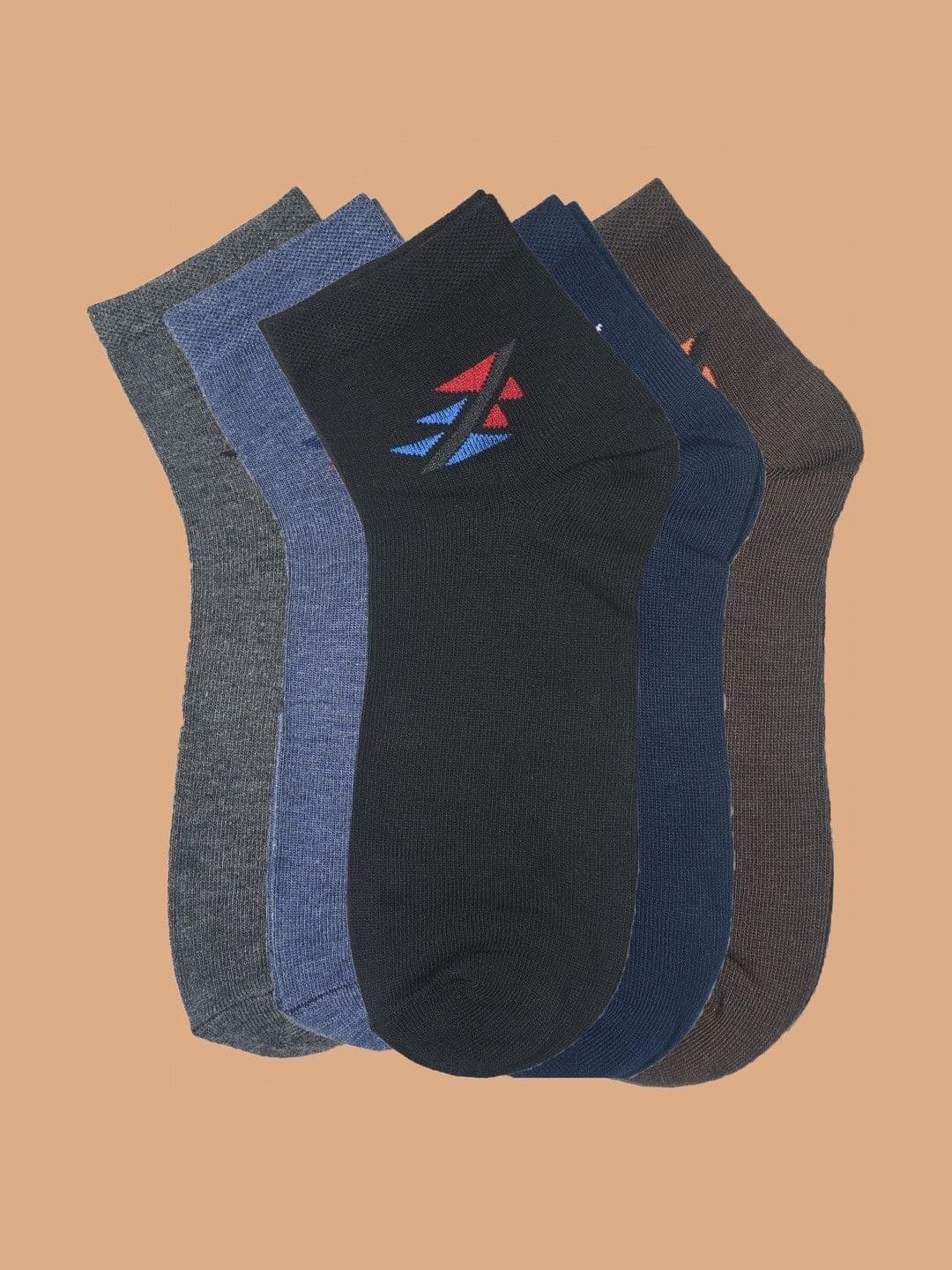 T.T. Men Pack of 5 Cotton Assorted Patterned Ankle Length Socks - view 1