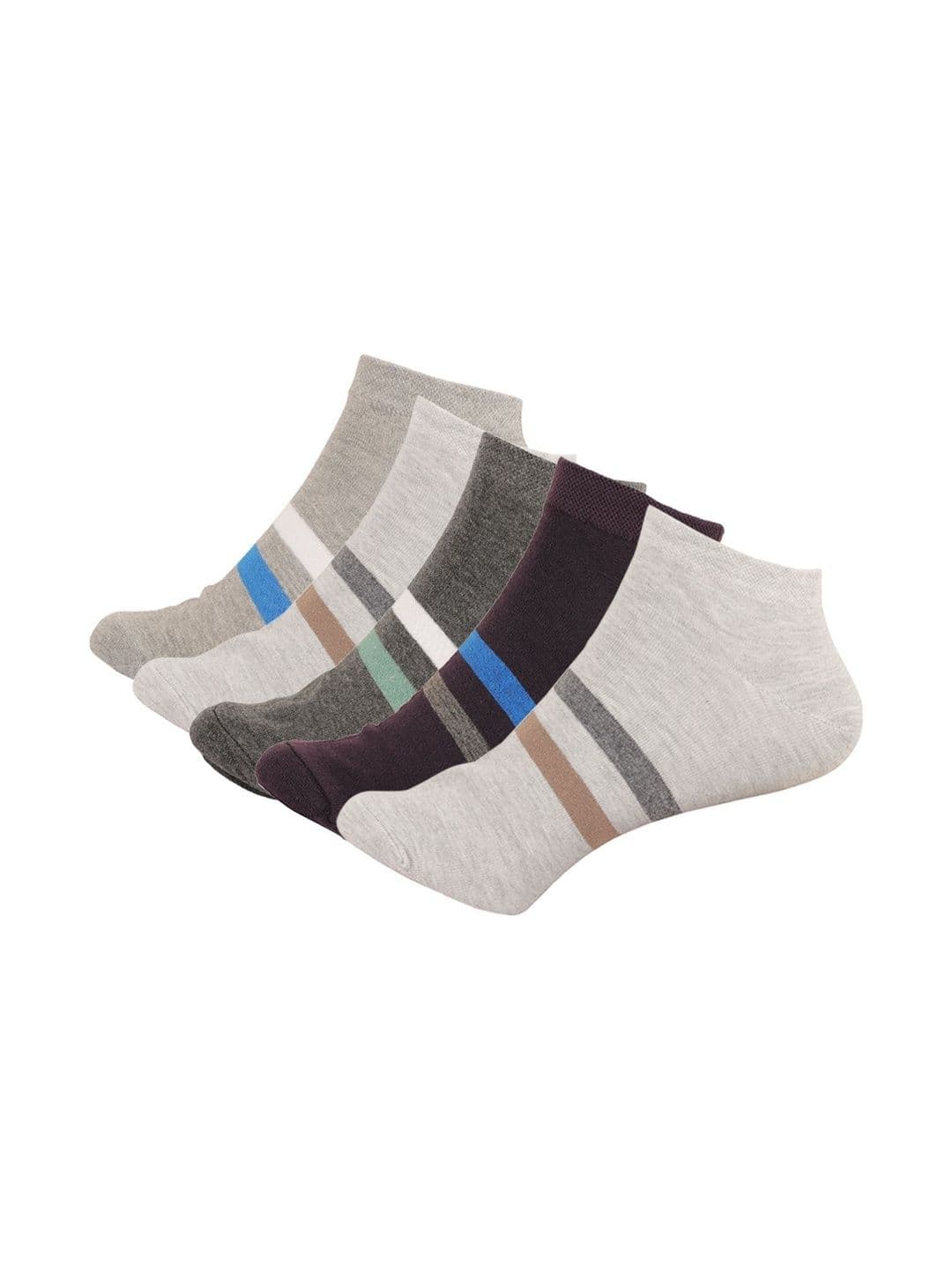 Blacktank Men Pack of 5 Cotton Striped Ankle Length Socks - view 1