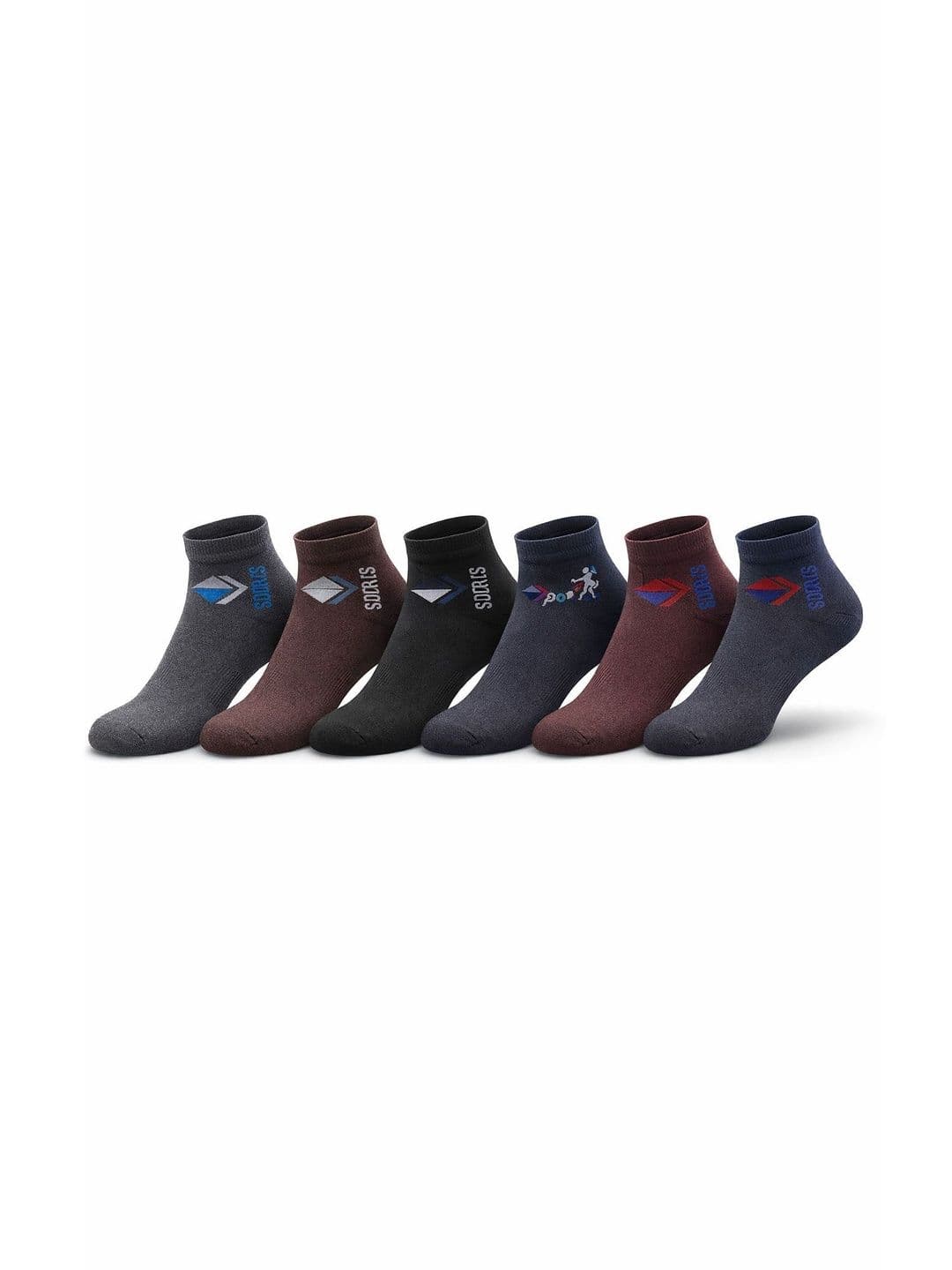 Blacktank Men Pack of 6 Cotton Patterned Ankle Length Socks - view 1