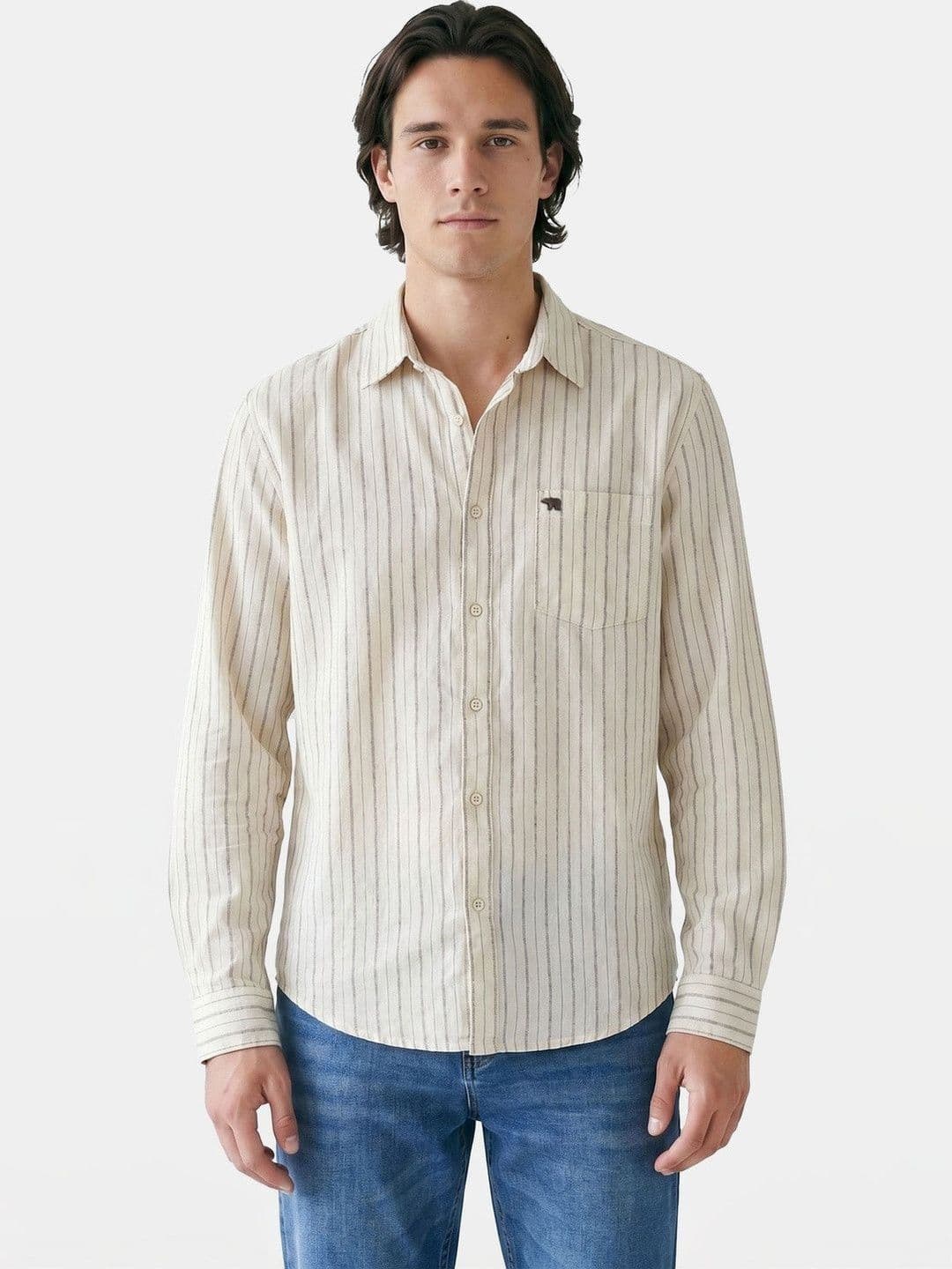 THE BEAR HOUSE Men Cotton Striped Slim Fit Casual Shirt - view 1