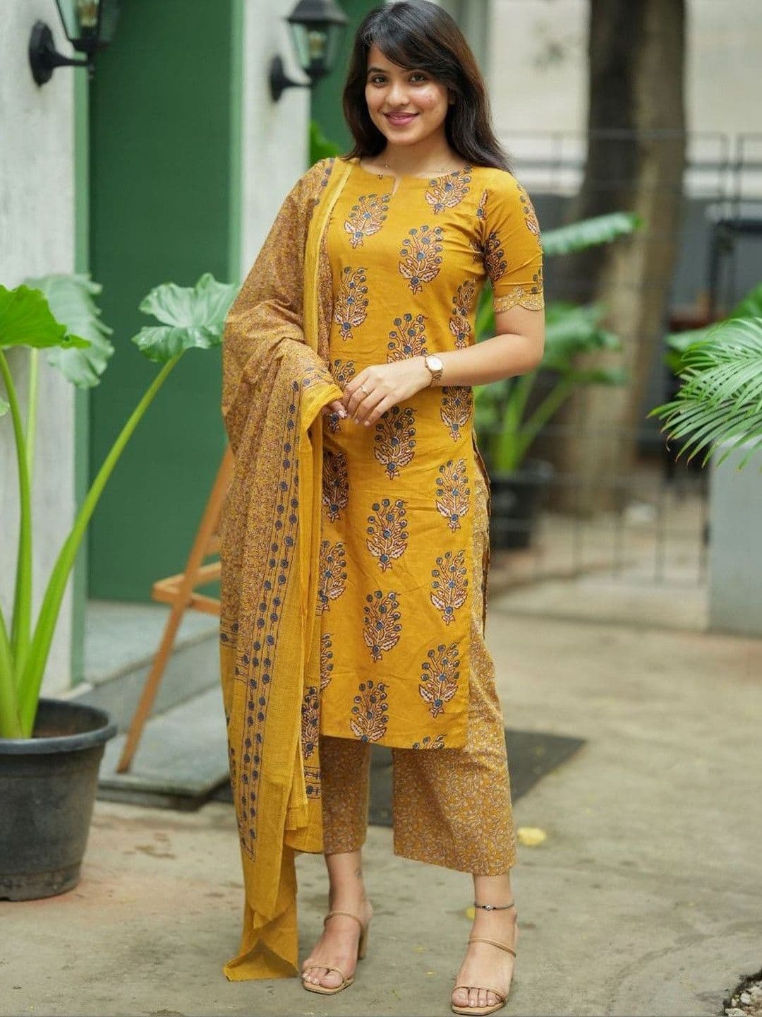 KALINI Women Ethnic Motifs Printed Regular Kurta with Trousers & With Dupatta - view 1