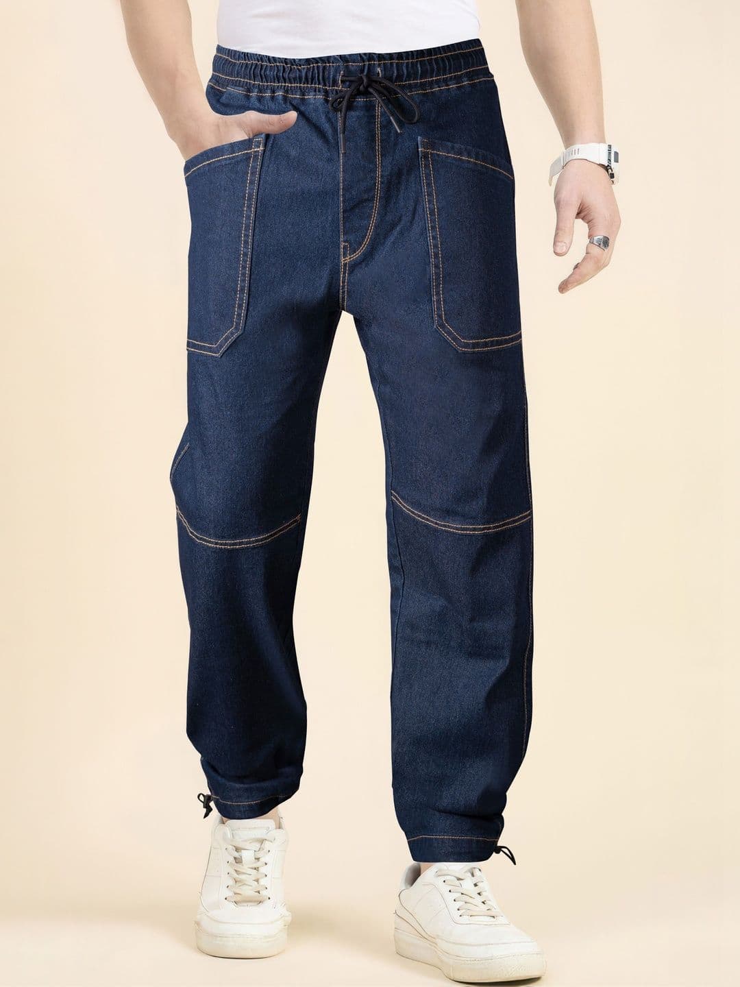 RIG BONE Men Loose Jogger Mid-Rise Stretchable Jeans