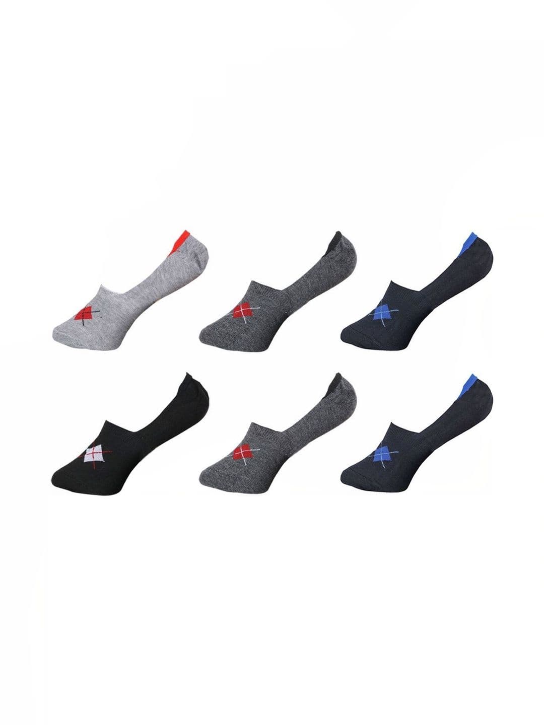 Blacktank Men Pack of 6 Cotton Patterned Shoe Liners Socks - view 1