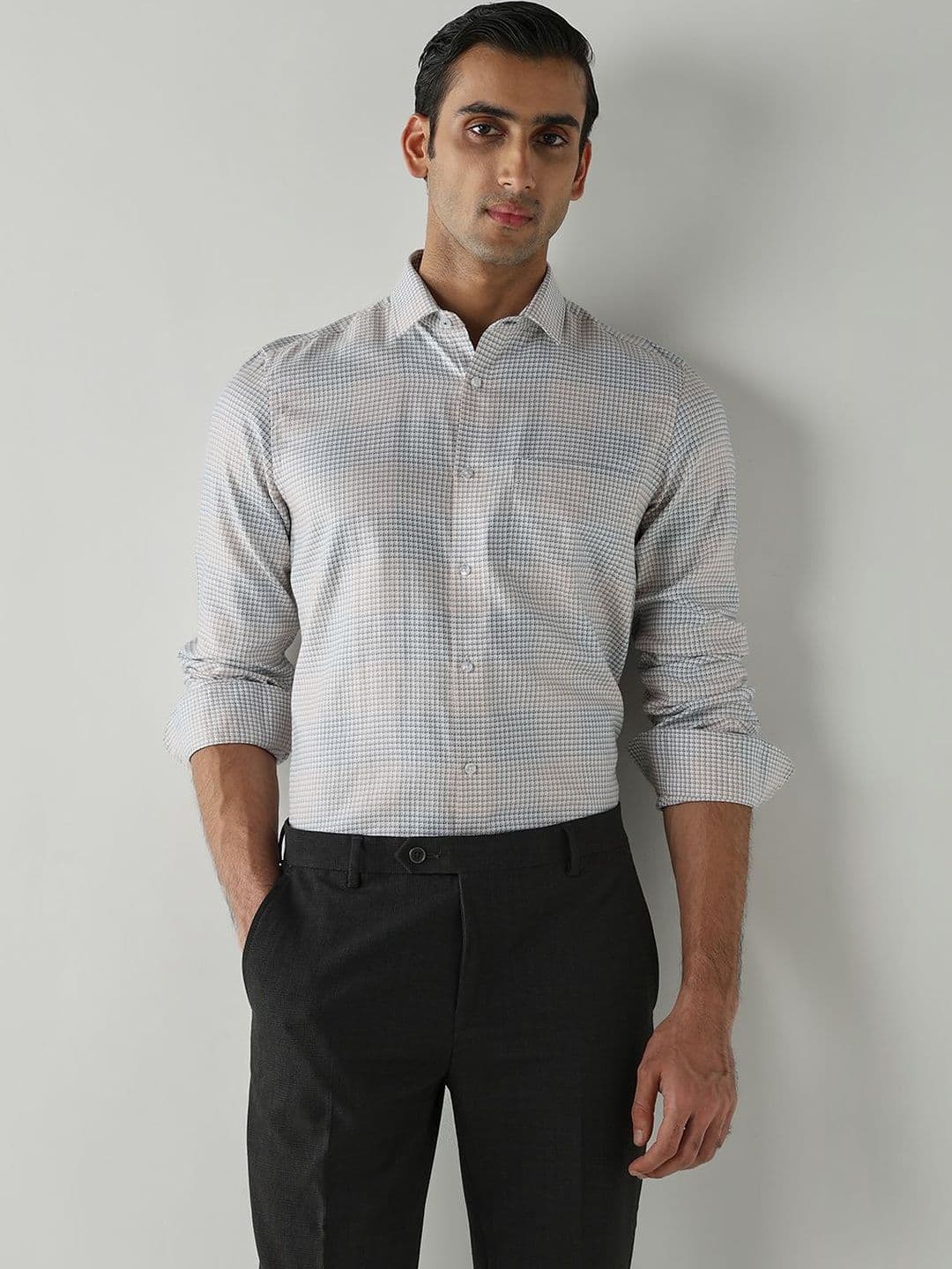 Reid & Taylor Men Slim Fit Checked Casual Shirt