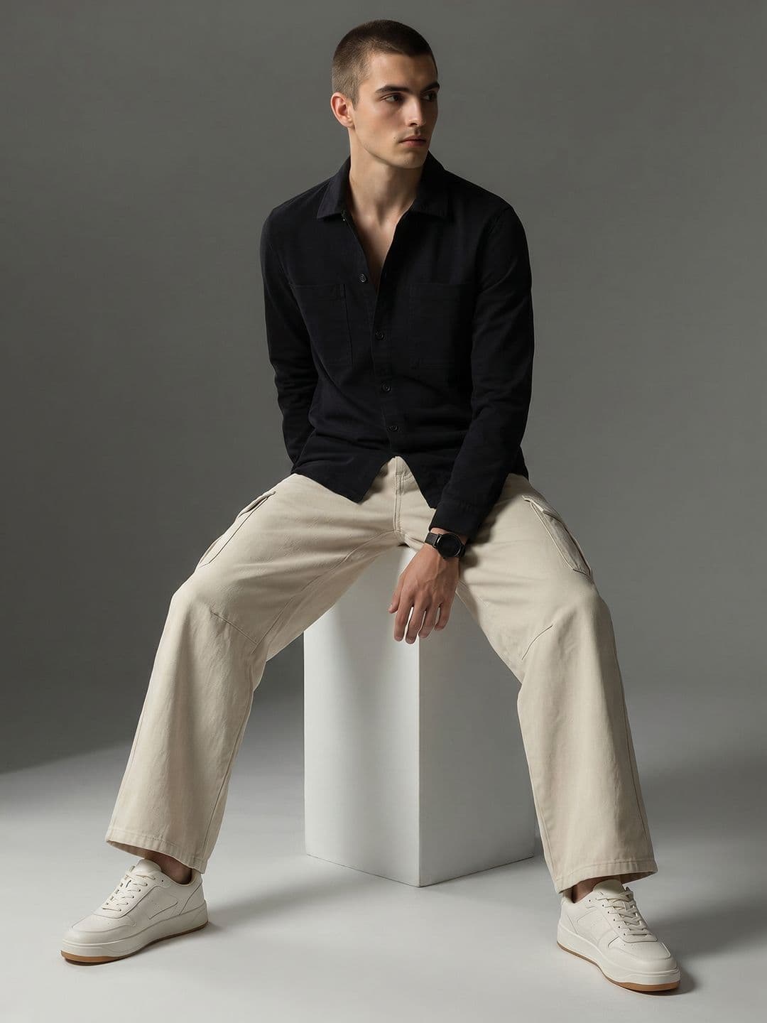 FCUK Spread Collar Pure Cotton Casual Shirt - view 1