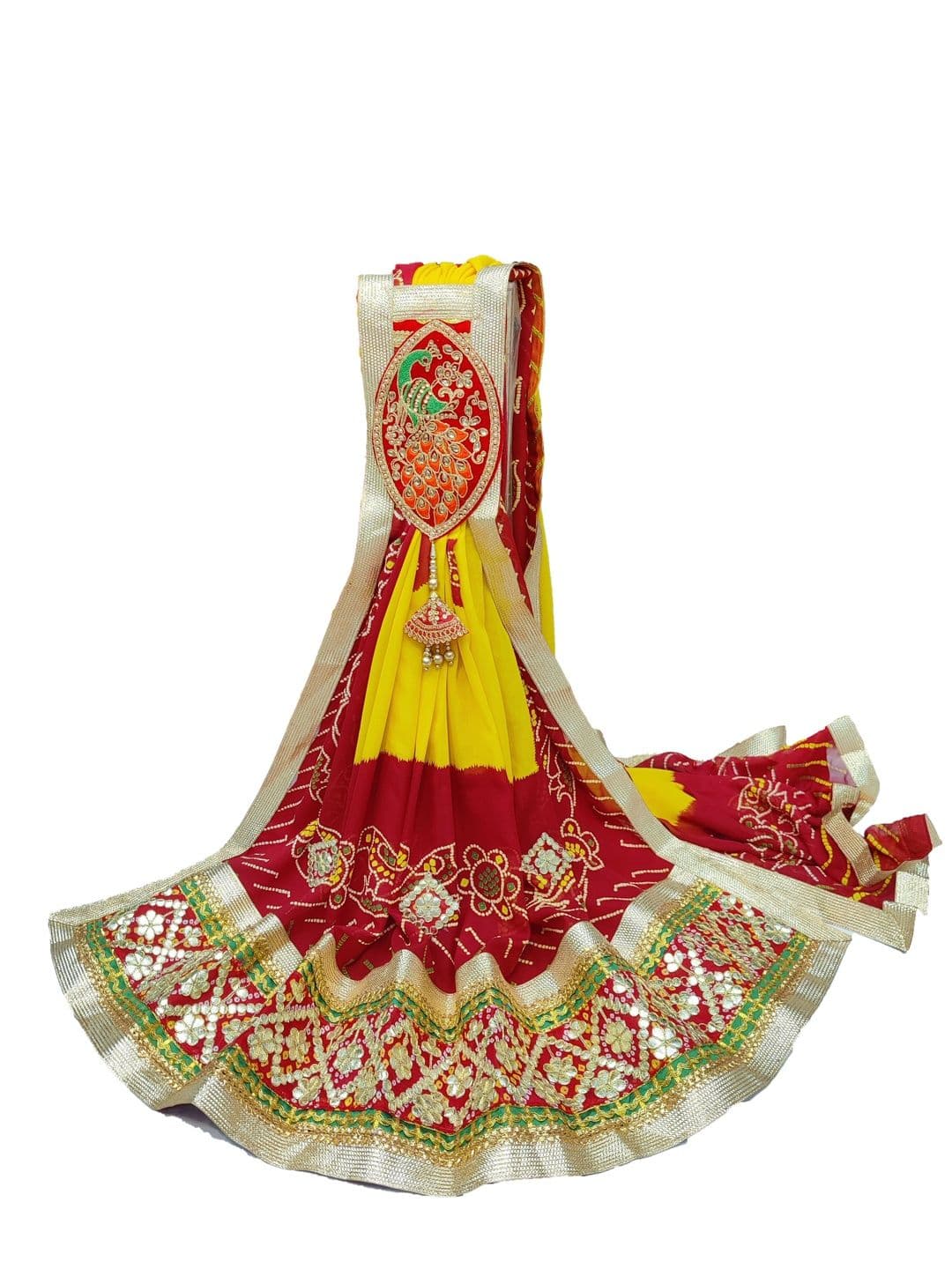 Ranisatiya creation Bandhani Printed Gotta Patti Dupatta - view 1