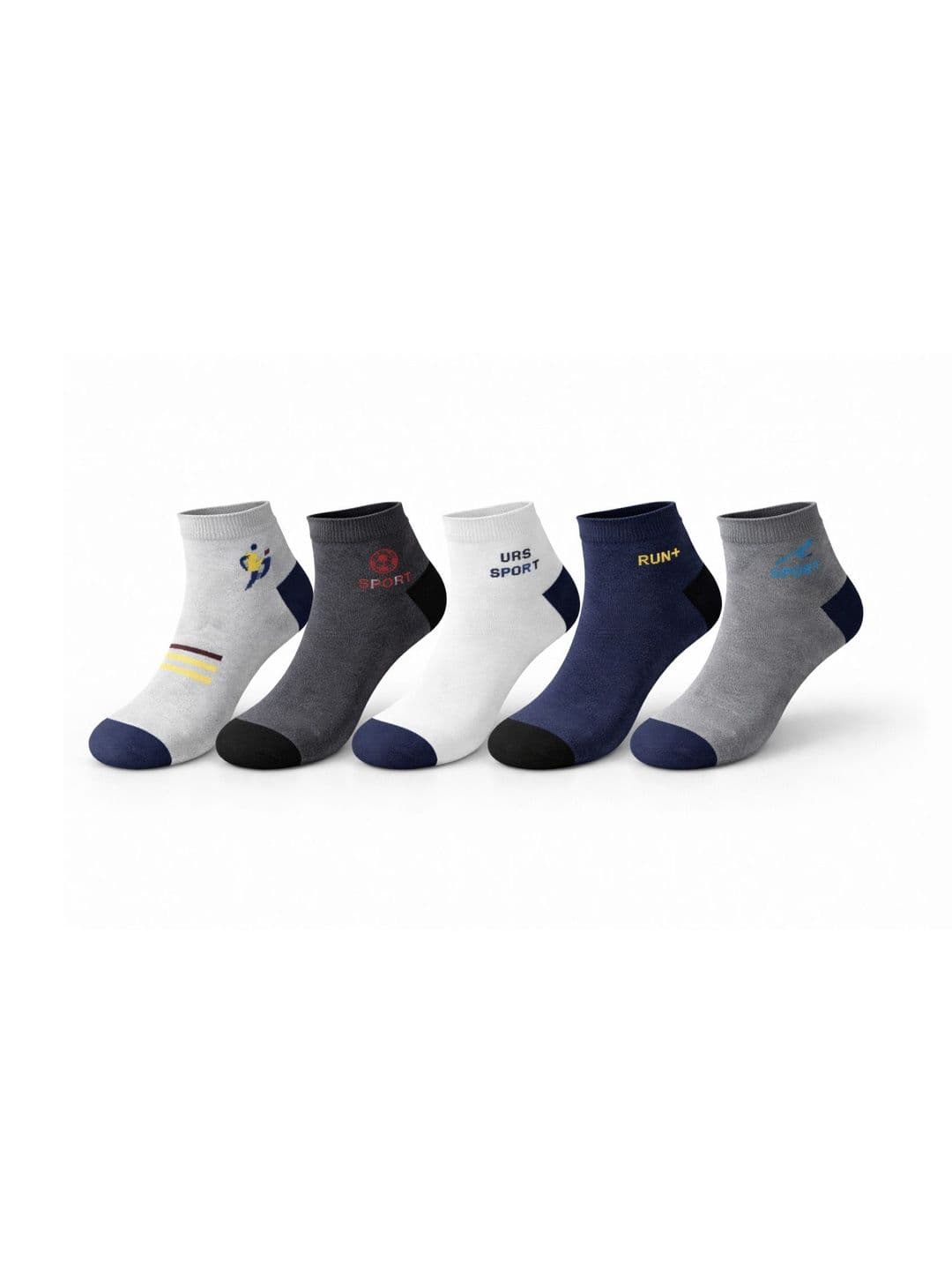Blacktank Men Pack of 5 Cotton Patterned Above Ankle Socks - view 1