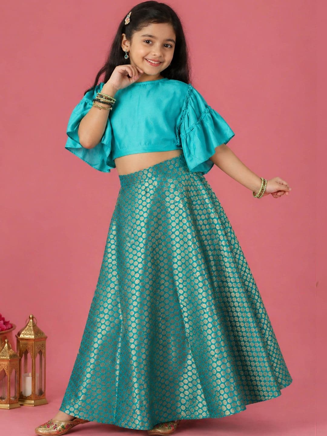 KiddoPanti Girls Ready to Wear Lehenga & - view 1