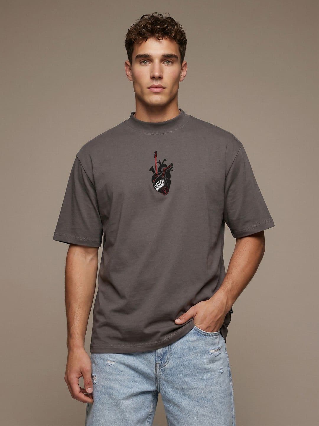 glitchez Typography Printed Relaxed Fit T-shirt - view 1