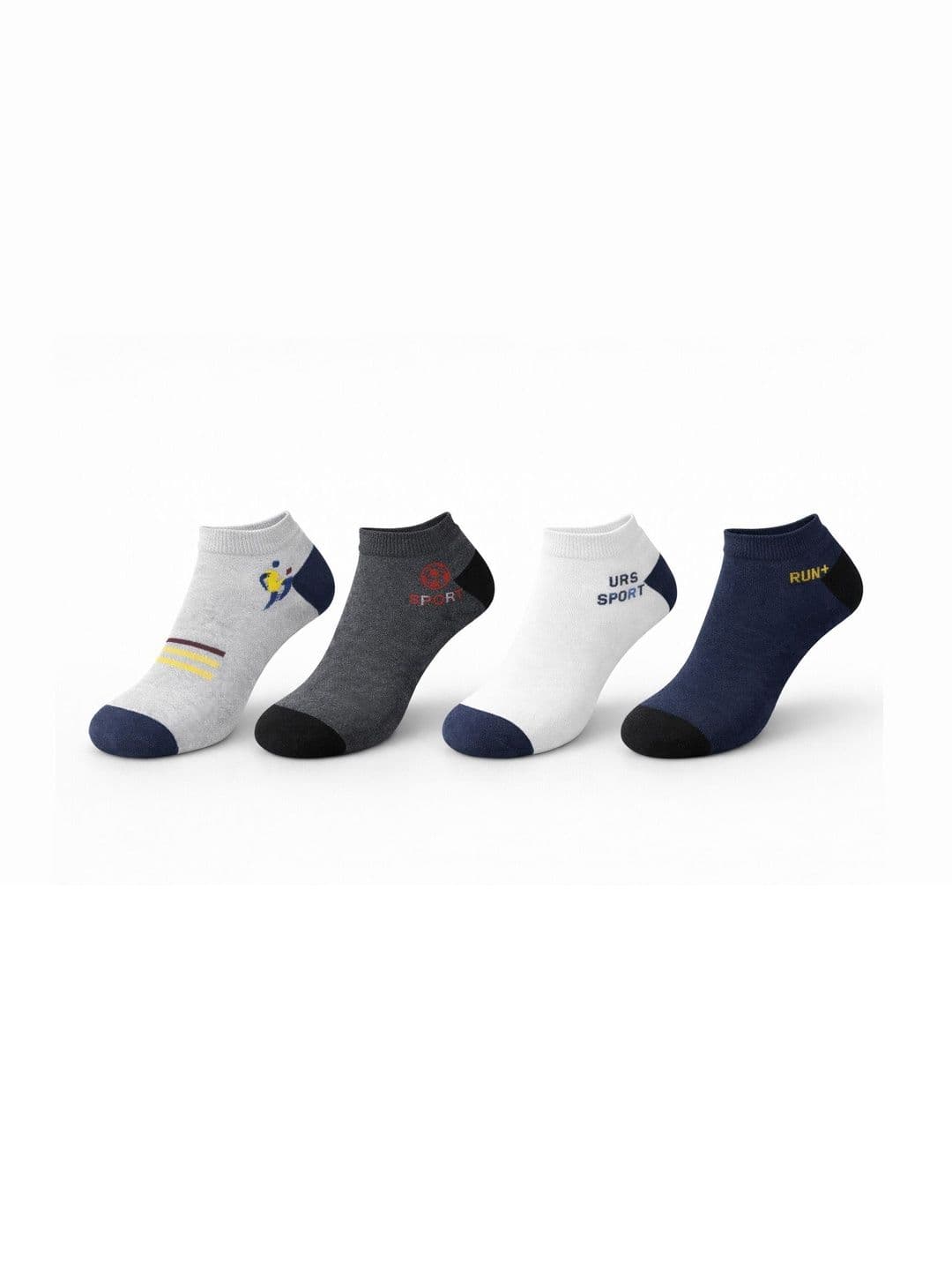 Blacktank Men Pack of 4 Cotton Patterned Ankle Length Socks - view 1