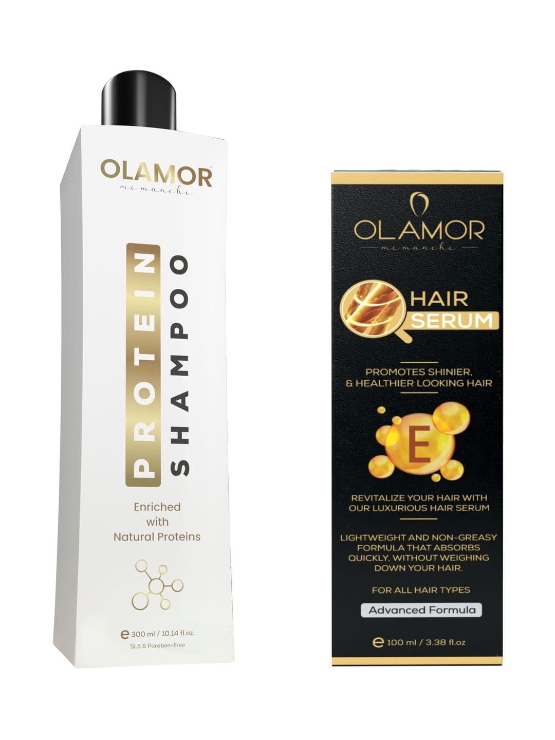 OLAMOR Set Of 2 Protein Shampoo - 300 ml & Hair E Serum - 100 ml - view 1