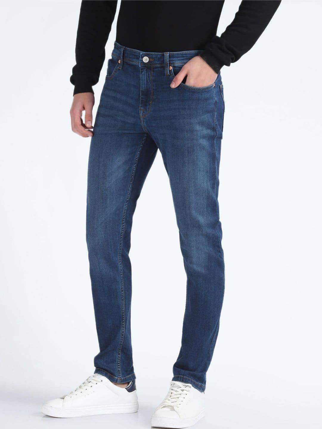 Flying Machine Men Clean Look Light Fade Tapered Fit Stretchable Jeans - view 1