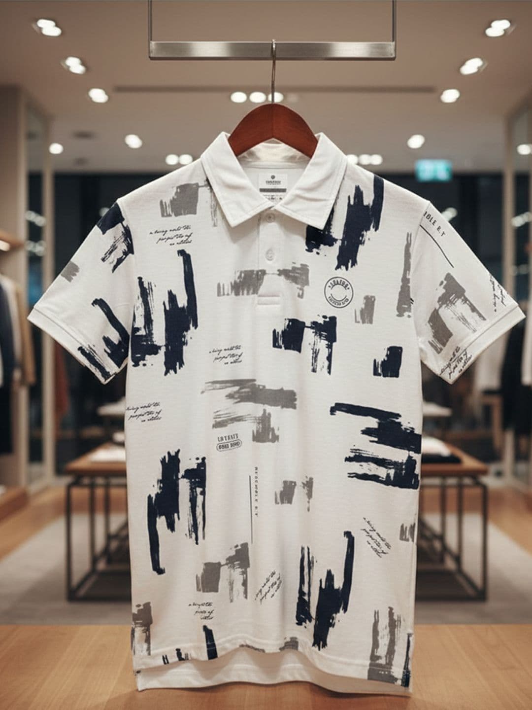 HERE&NOW Men Printed Polo Collar T-shirt - view 1