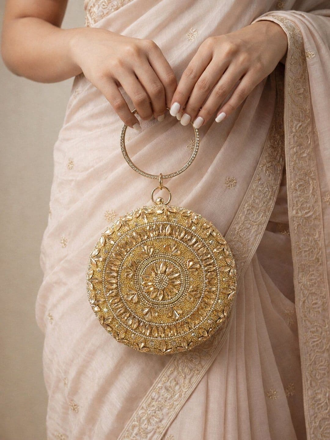 DressBerry Textured Embellished Box Clutch - view 1