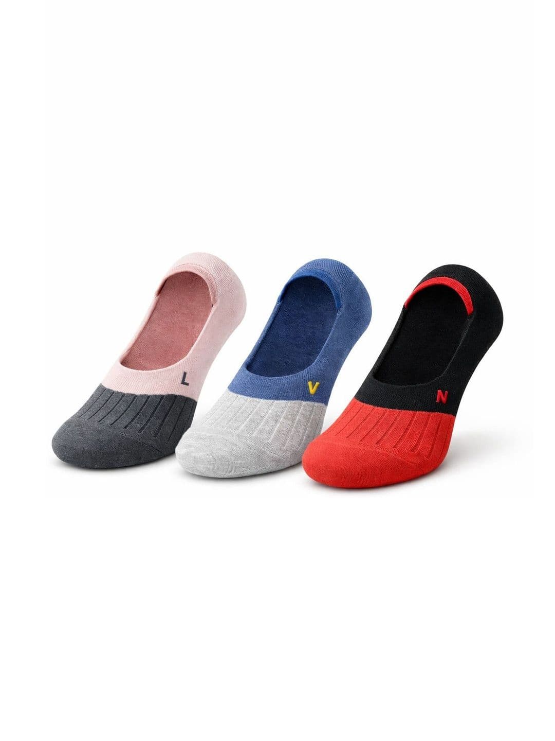 Blacktank Men Pack of 3 Cotton Colourblocked Shoe Liners Socks - view 1