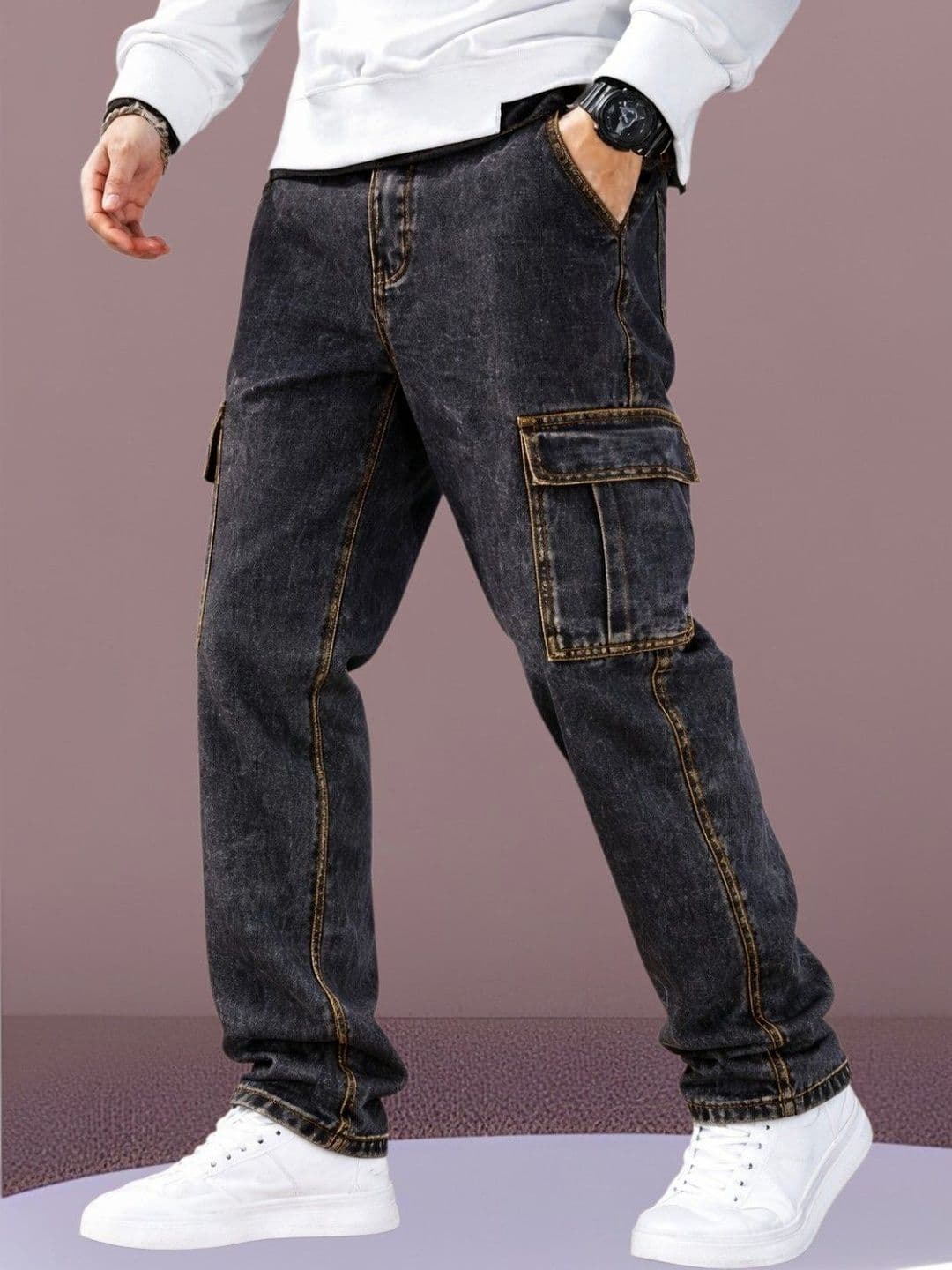 DENIMLOOK Men Straight Fit Mid-Rise Light Fade Jeans - view 1