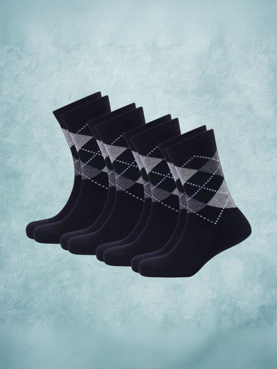 Blacktank Men Pack of 4 Cotton Patterned Calf Length Socks - view 1