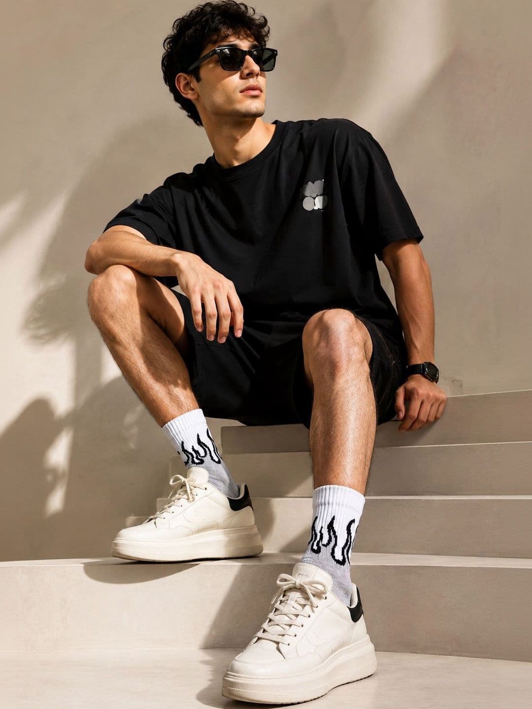 Blacktank Men Pack of 3 Cotton Patterned Above Ankle Socks - view 1
