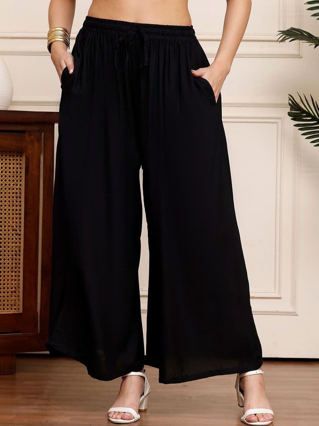 KALINI Women 2 Flared Ethnic Palazzos - view 1