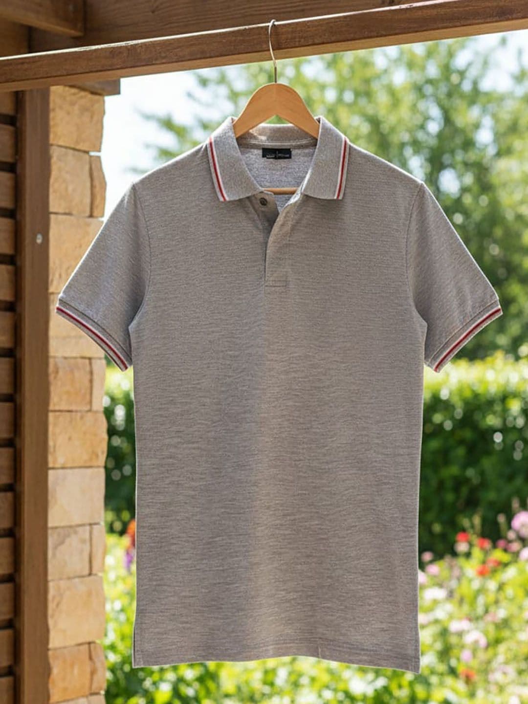 HERE&NOW Men Polo Collar Pockets T-shirt - view 1