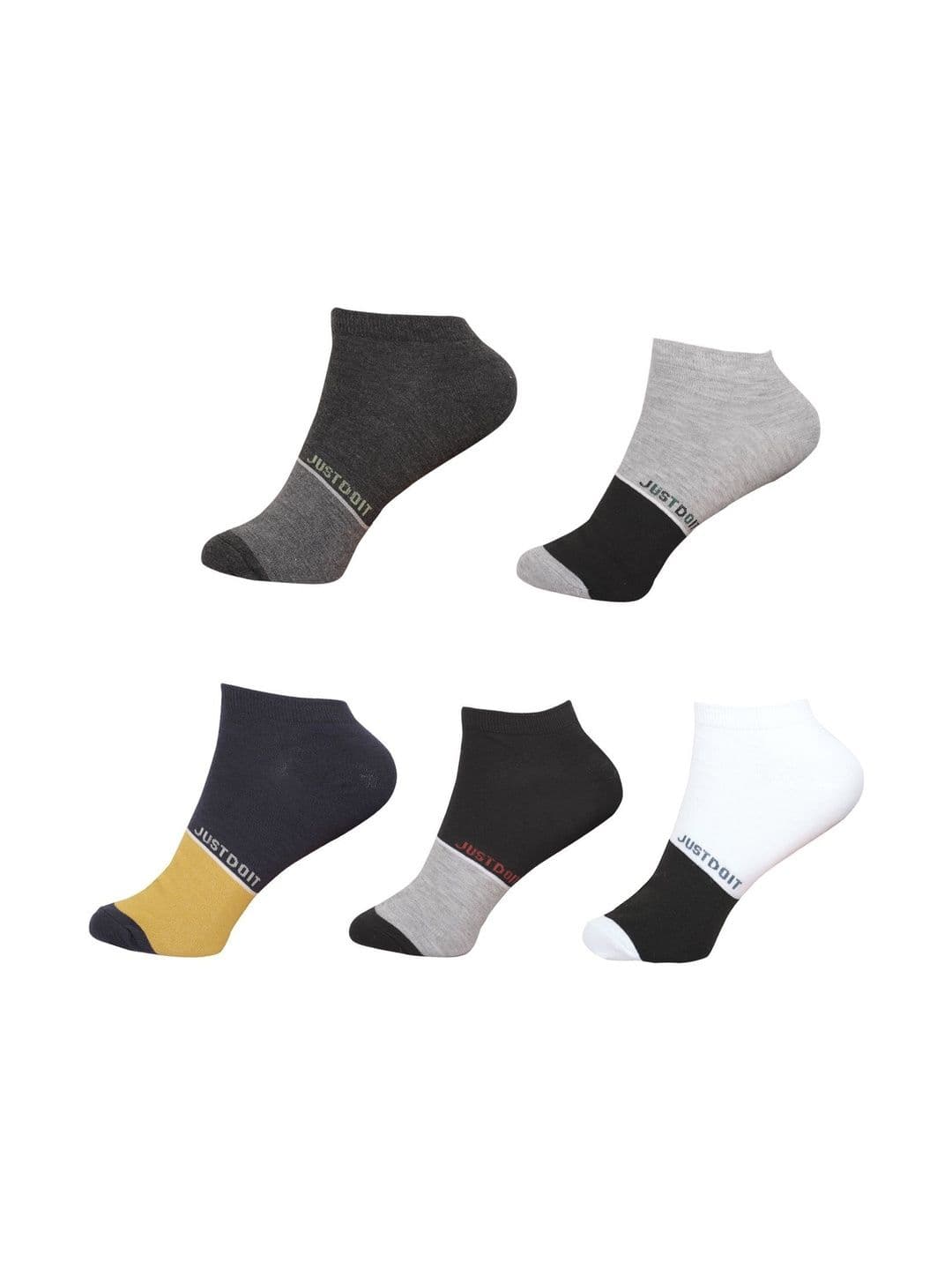 Blacktank Men Pack of 5 Cotton Colourblocked Shoe Liners Socks - view 1