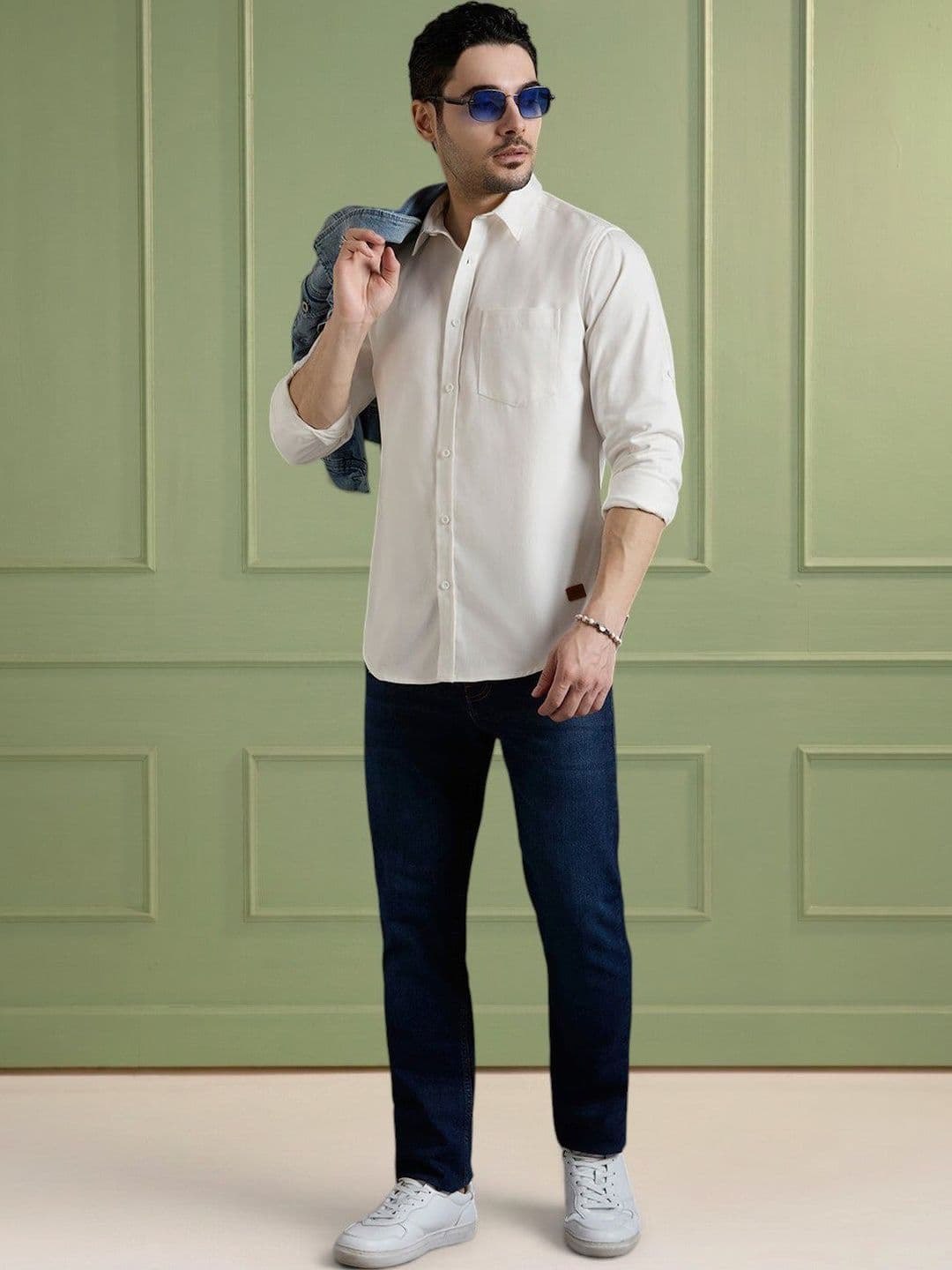 The Roadster Lifestyle Co Cotton Spread Collar Shirt - view 1