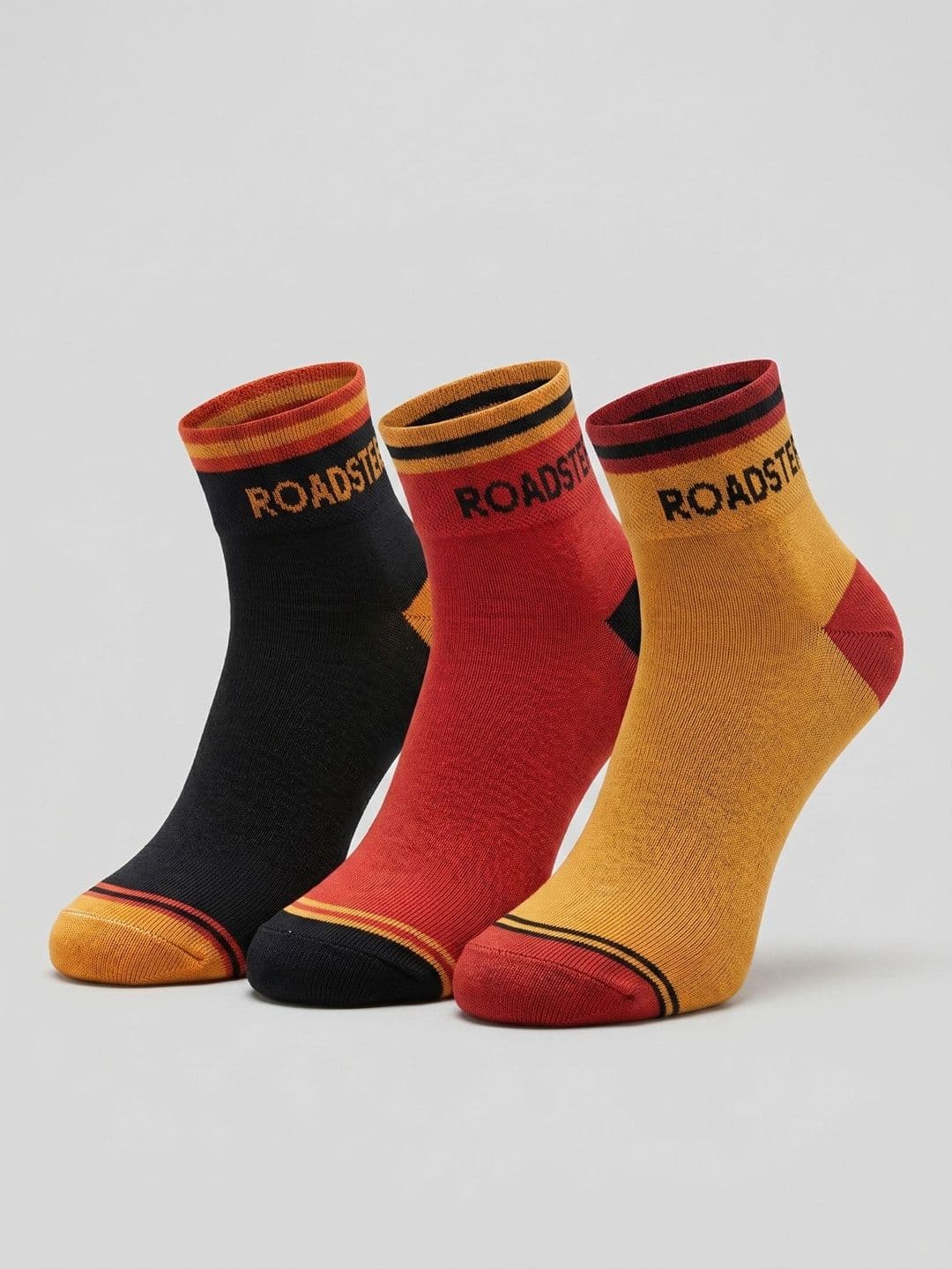 Roadster Men Pack of 3 Cotton Blend Patterned Above Ankle Socks - view 1