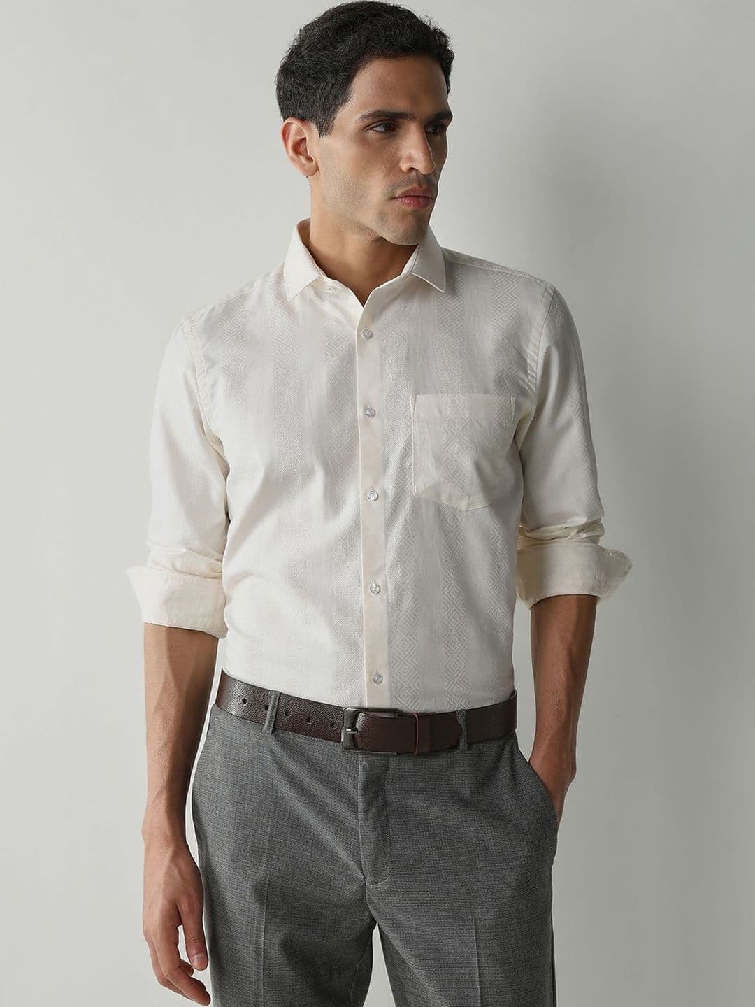 Reid & Taylor Men Slim Fit Semiformal Shirt