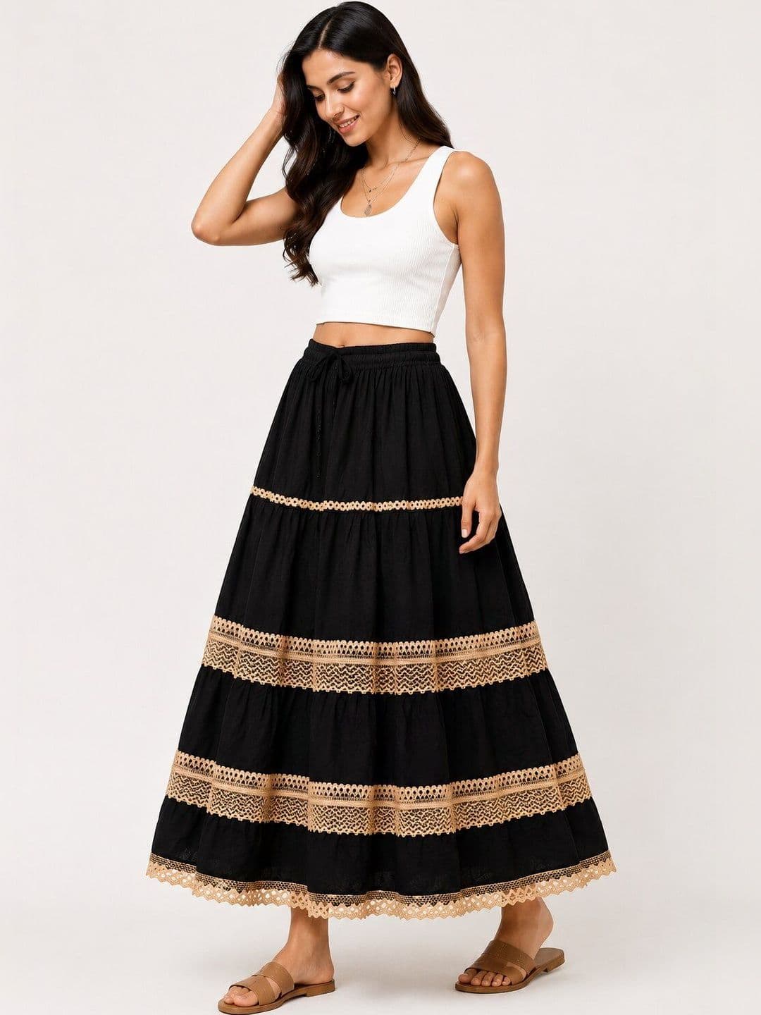 INSPIRE THE NEXT Women Tiered Maxi Tiered Skirt - view 1