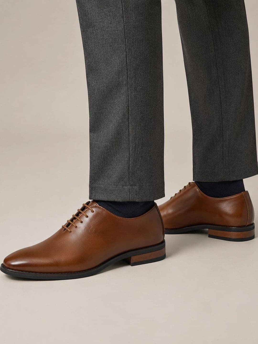 San Frissco Men Tan Classic Durable Formal Wear Laceup Oxfords - view 1