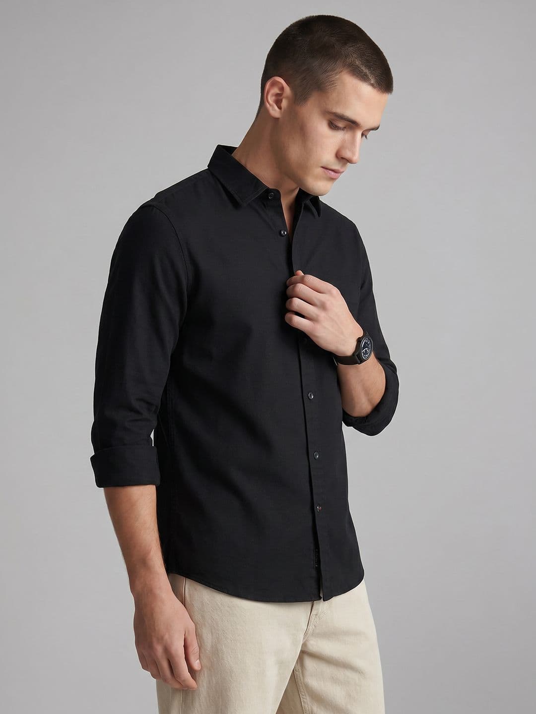 U.S. Polo Assn. Spread Collar Pure Cotton Tailored Fit Casual Shirt - view 1