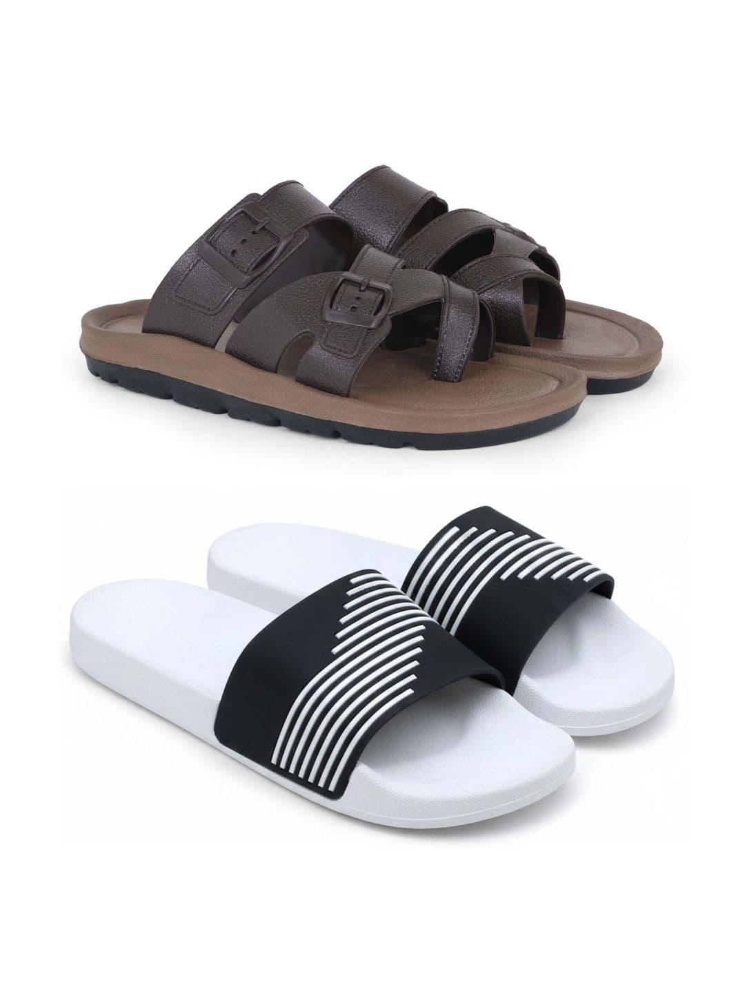 KAPYANSH Men Striped Sliders - view 1