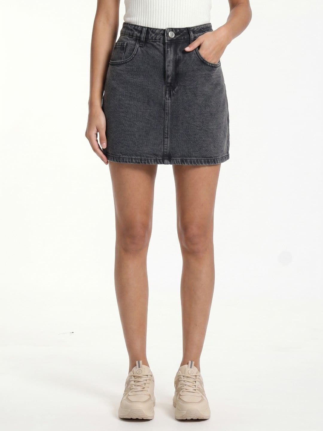 glitchez Women Mini A-Line Denim Skirt - view 1
