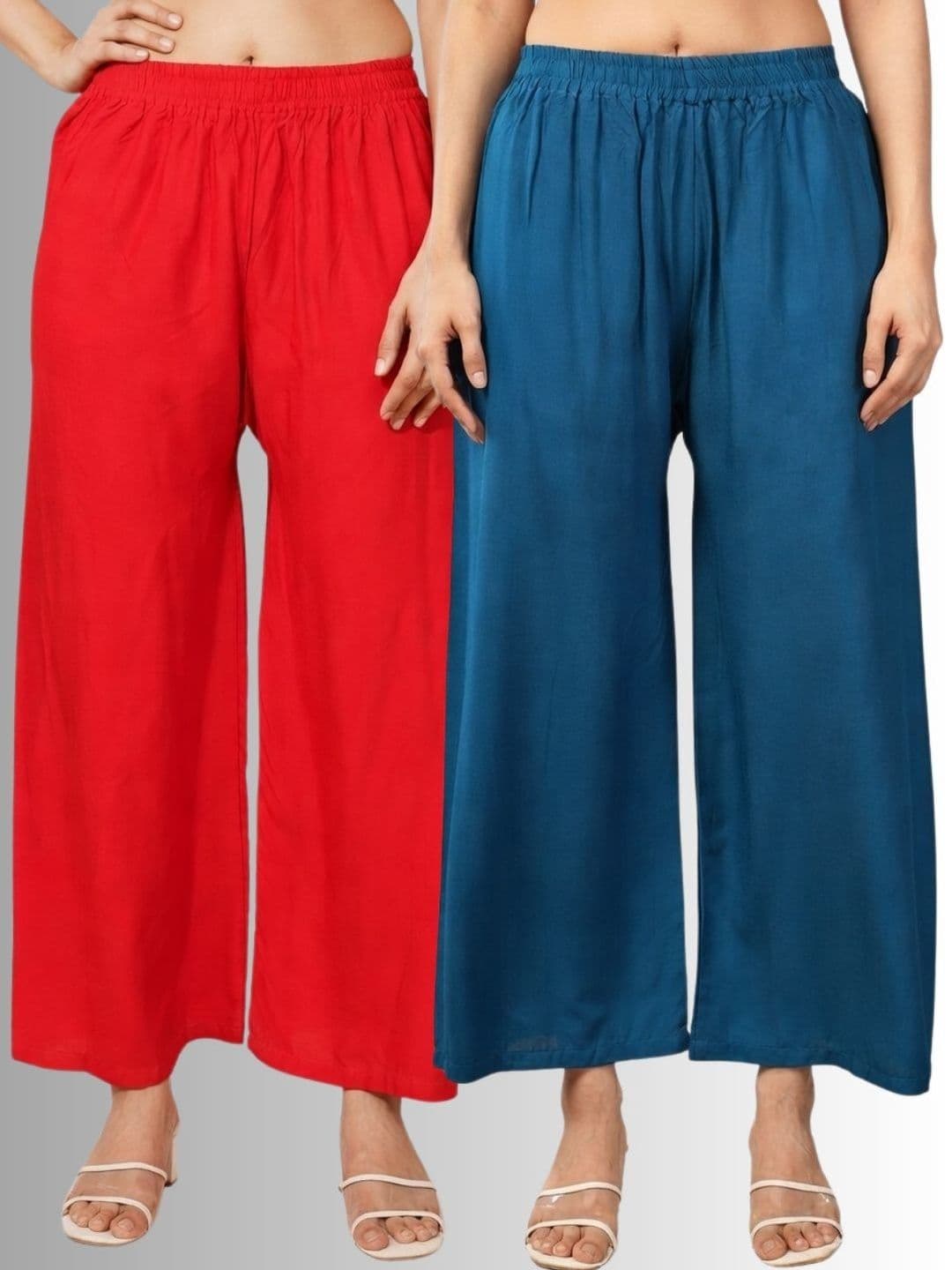 KALINI Women Pack Of 2 Flared Cotton Palazzos - view 1