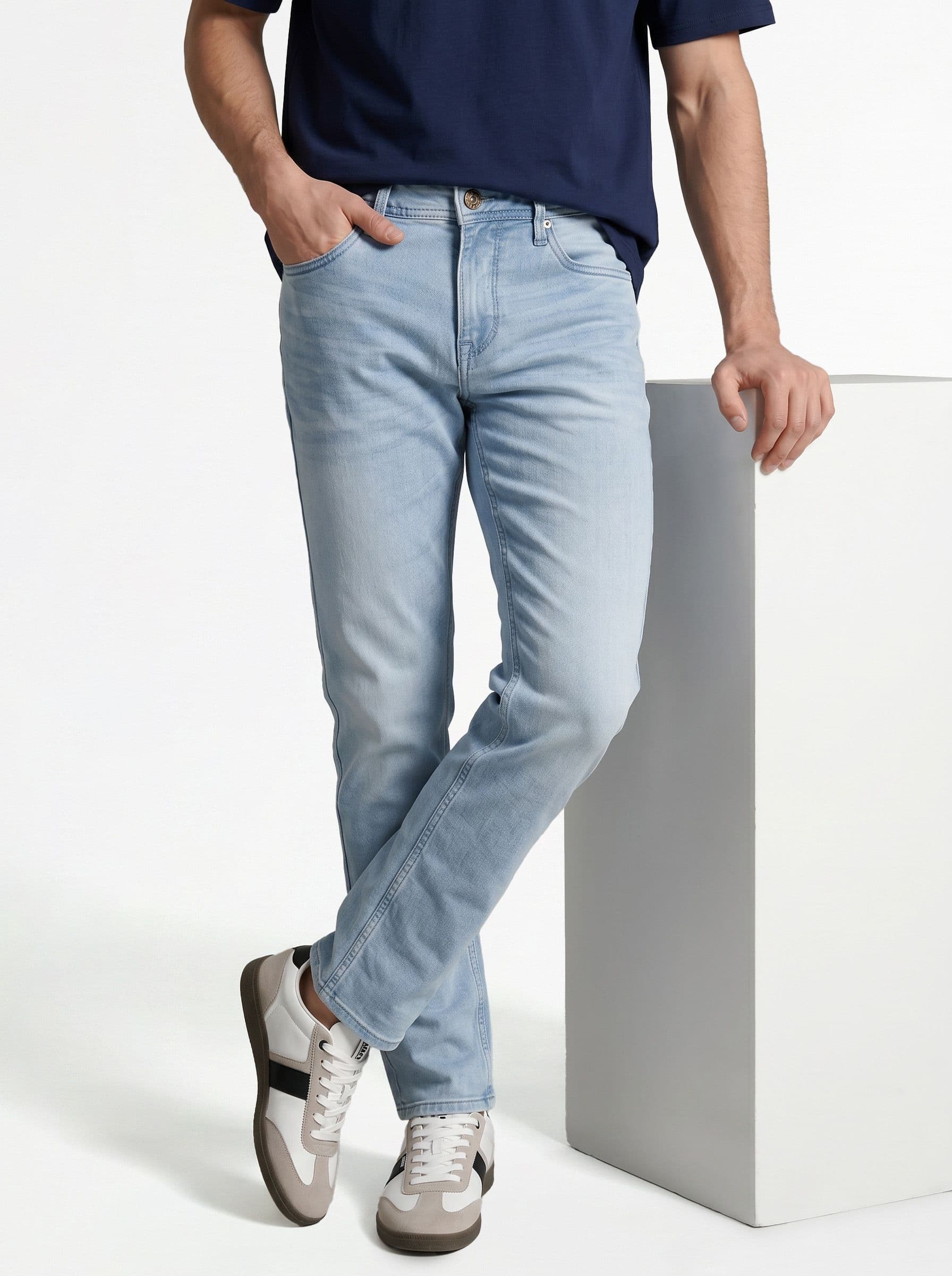 Integriti Men Smart Slim Fit Light Fade Stretchable Jeans - view 1