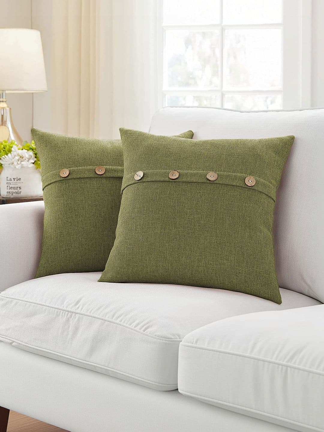 Khooti Green Set of 2 Square Cushion Covers - view 1