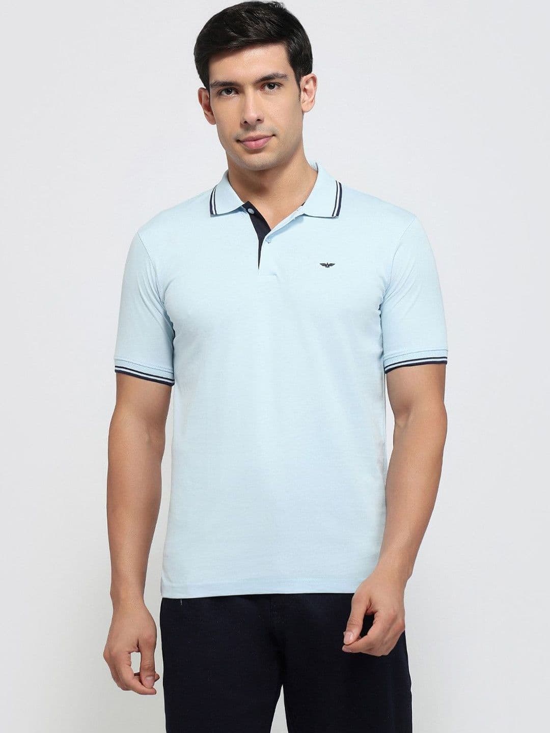 Park Avenue Men Brand Logo Polo Collar Pure Cotton Slim Fit T-shirt - view 1