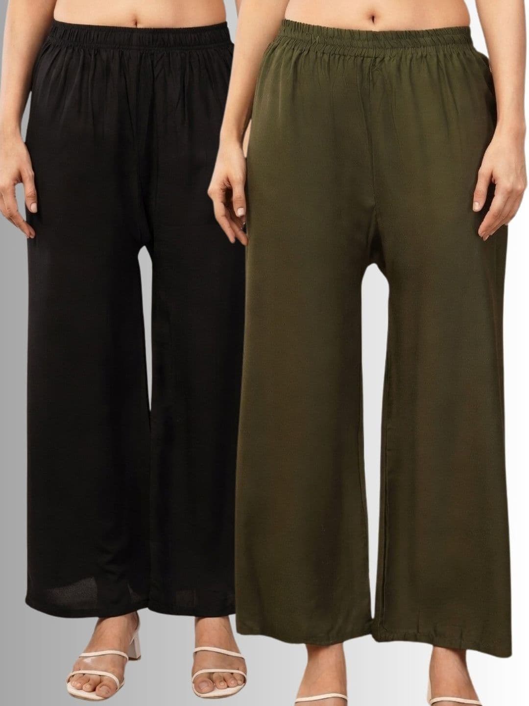 KALINI Women Pack Of 2 Flared Ethnic Palazzos - view 1