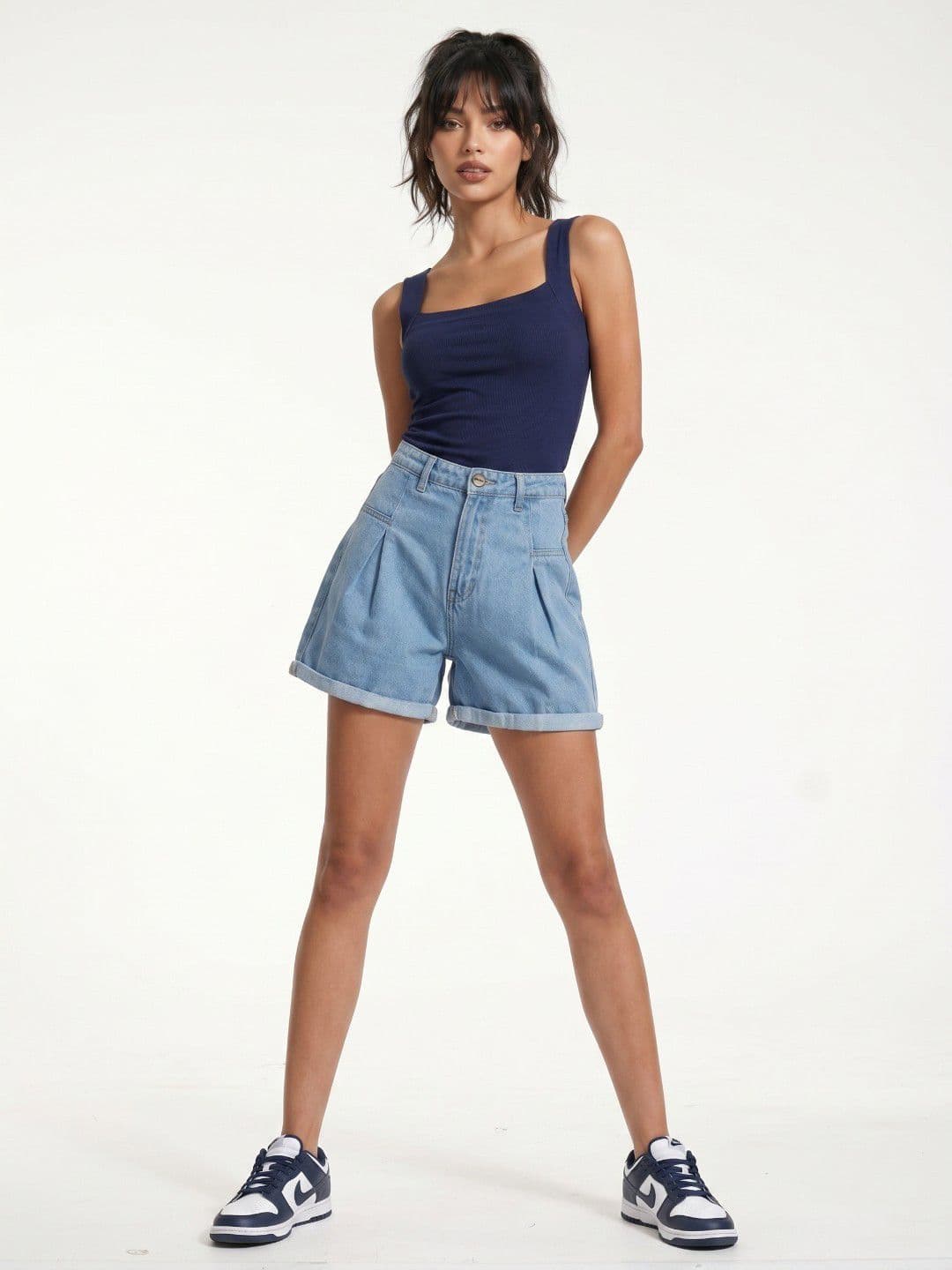 glitchez Women Pure Cotton Relaxed Fit Denim Shorts - view 1