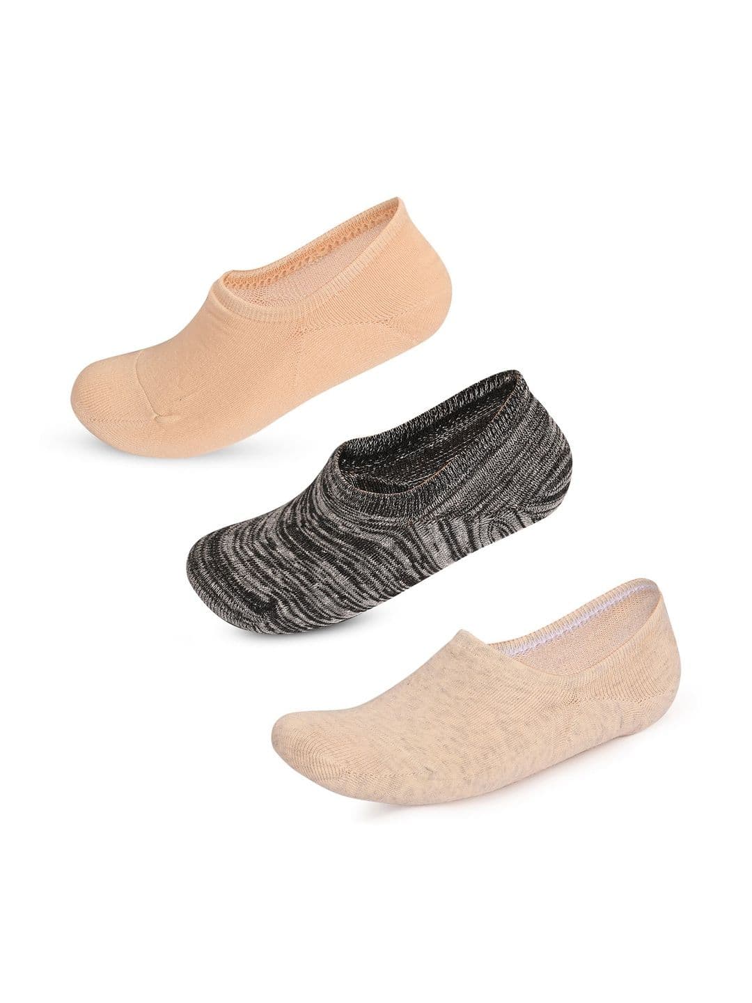 LOOM LEGACY Men Pack of 3 Cotton Blend Assorted Shoe Liners Socks - view 1
