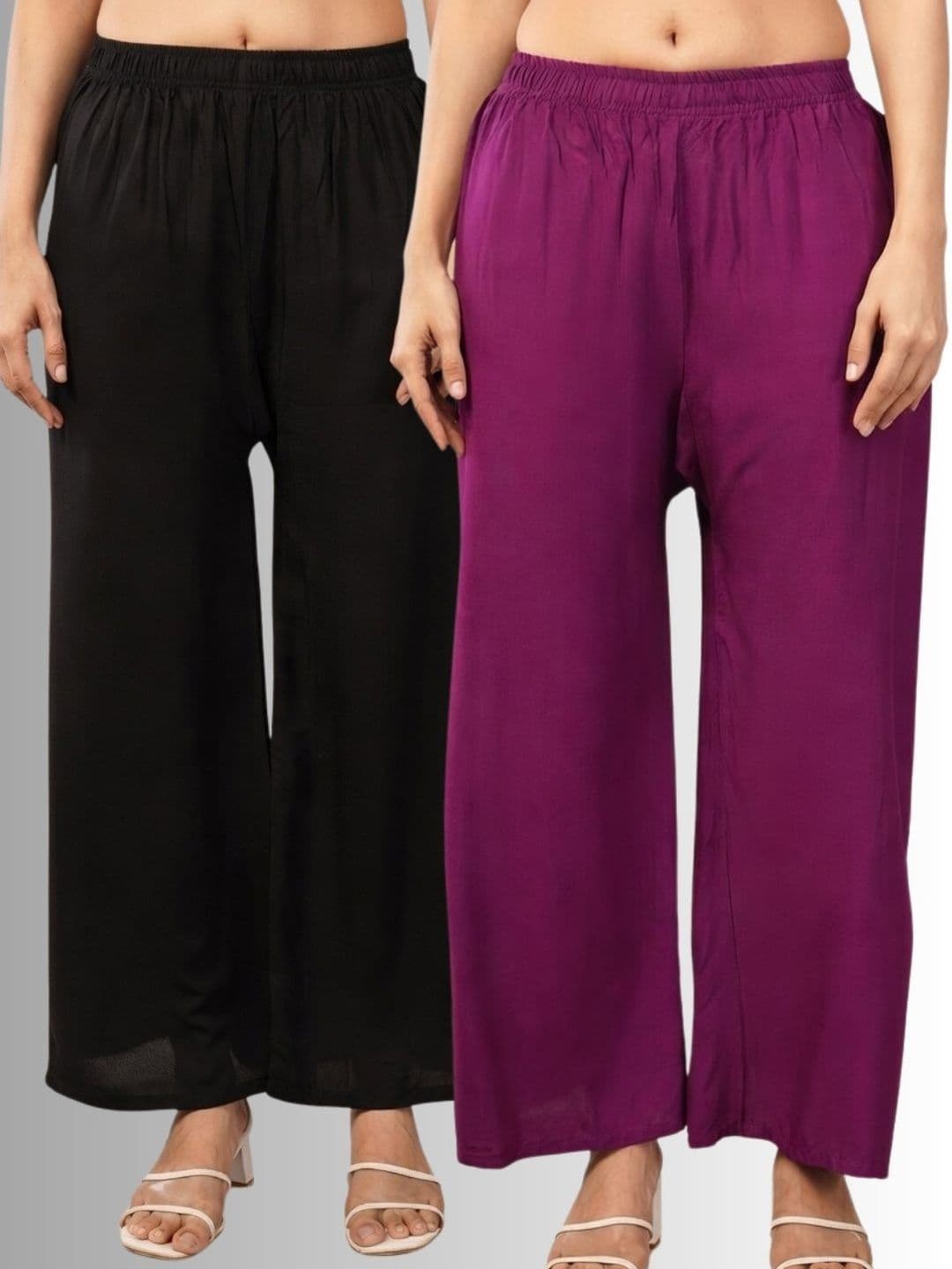 KALINI Women Pack Of 2 Flared Ethnic Palazzos - view 1