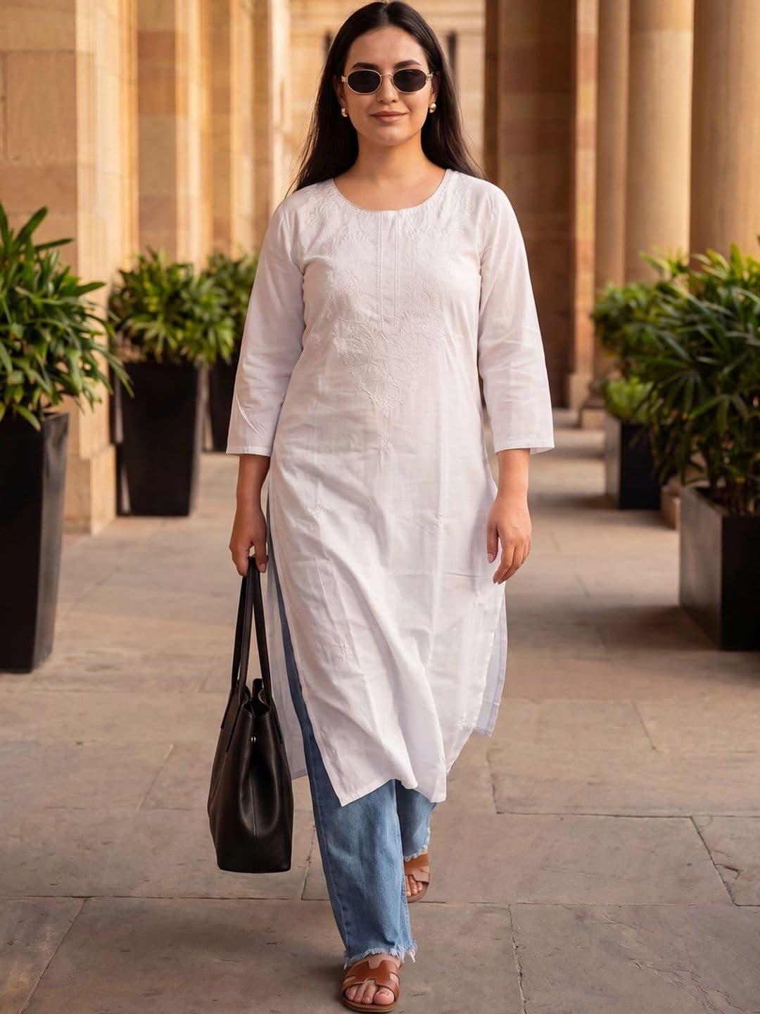 Indo Era Women Embroidered Thread Work Kurta - view 1