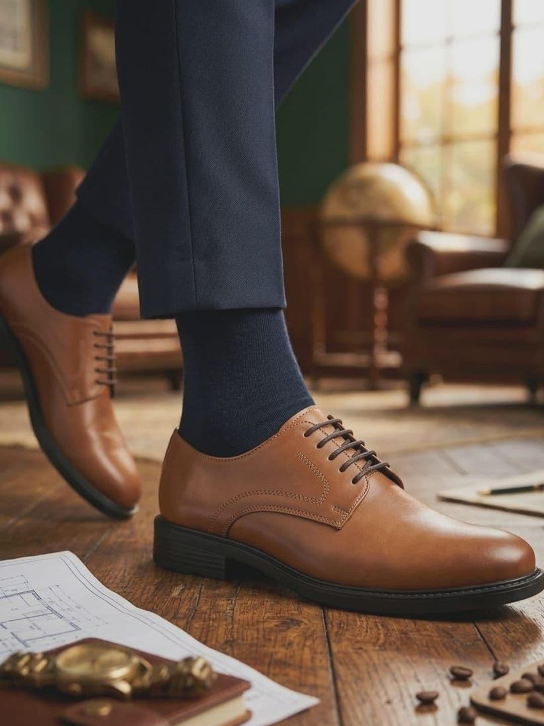 House of Pataudi Men Pointed Toe Lace-Ups Derbys Formal Shoes - view 1