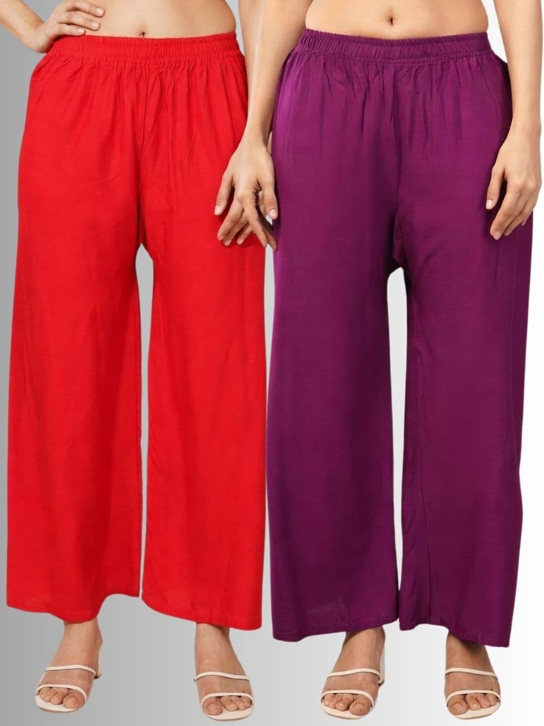 KALINI Women Pack Of 2 Flared Ethnic Palazzos - view 1
