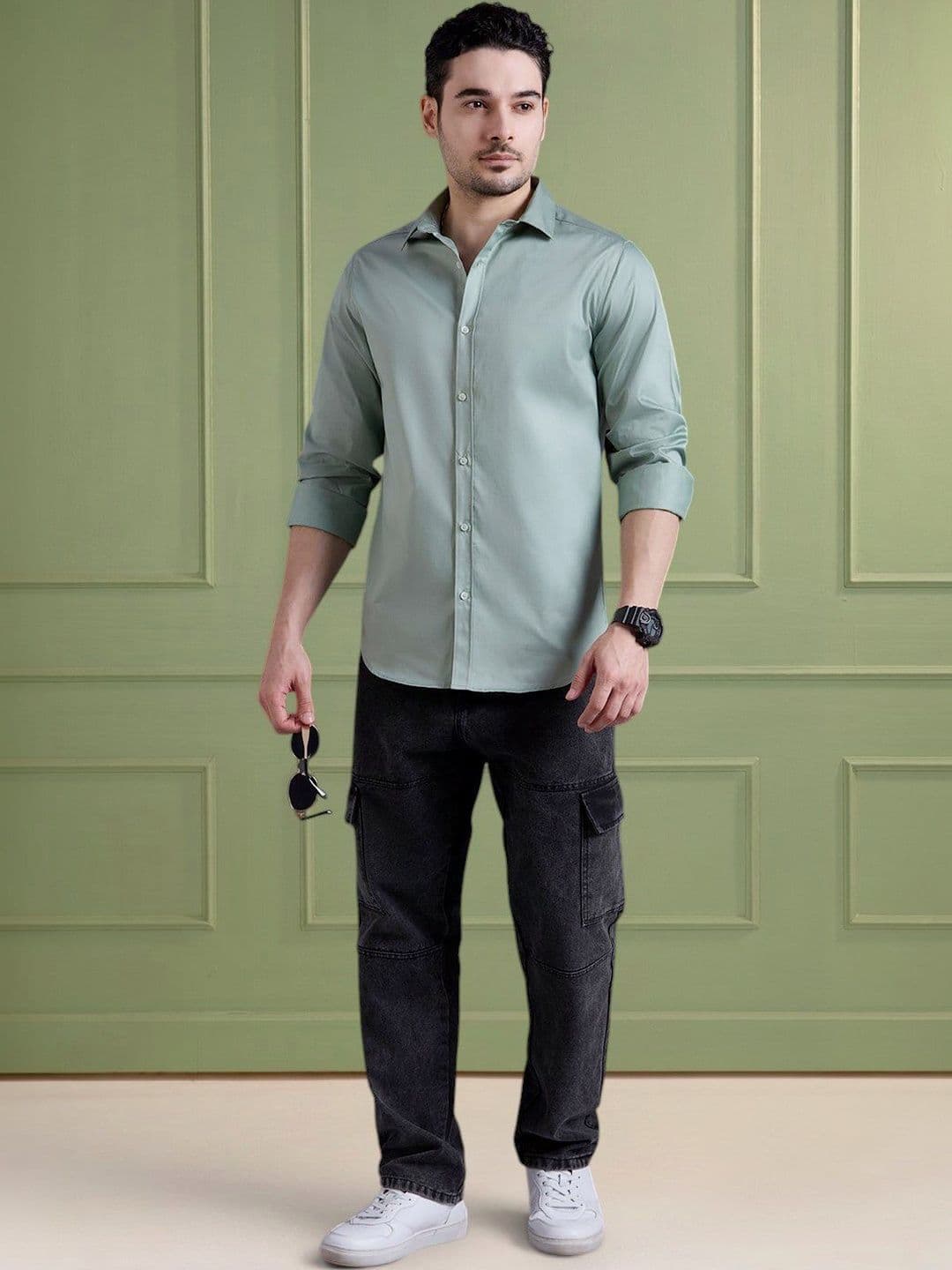 Mast & Harbour Mens Solid Regular Fit Casual Shirt - view 1