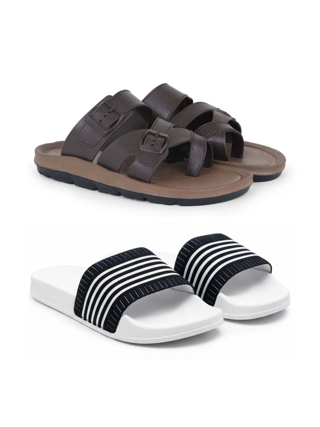 KAPYANSH Men Striped Sliders - view 1