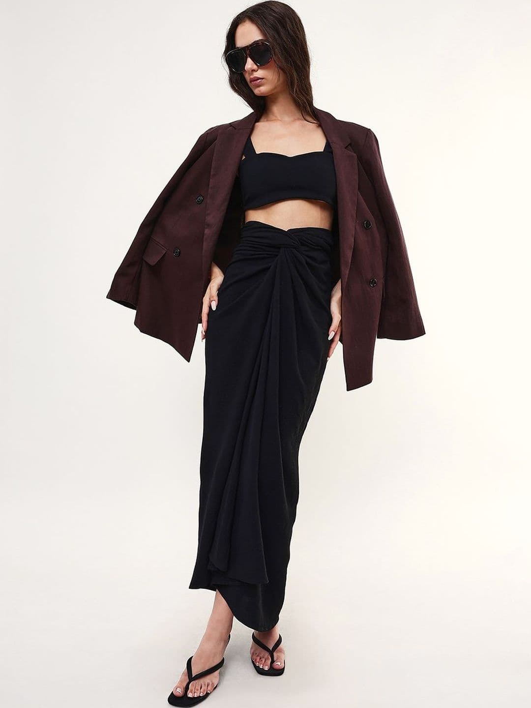 DL Woman Women Draped Midi Wrap Skirt - view 1