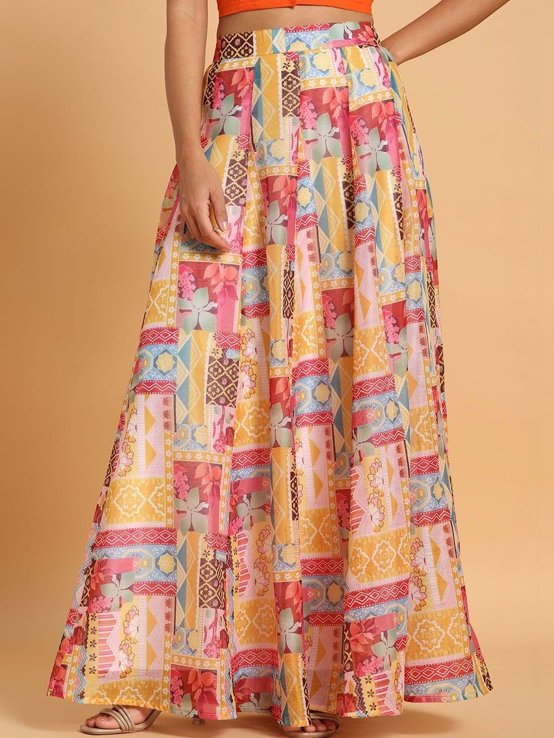 Frolic Rolic Women Abstract Maxi Flared Skirt - view 1