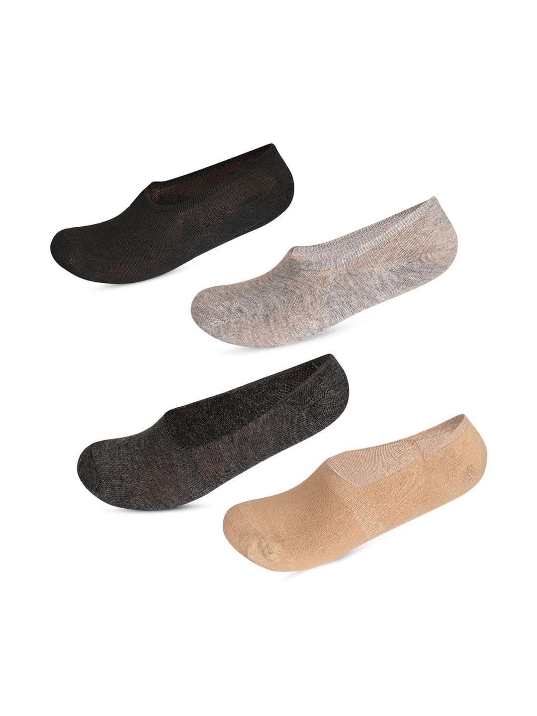 LOOM LEGACY Men Pack of 4 Cotton Blend Assorted Shoe Liners Socks - view 1